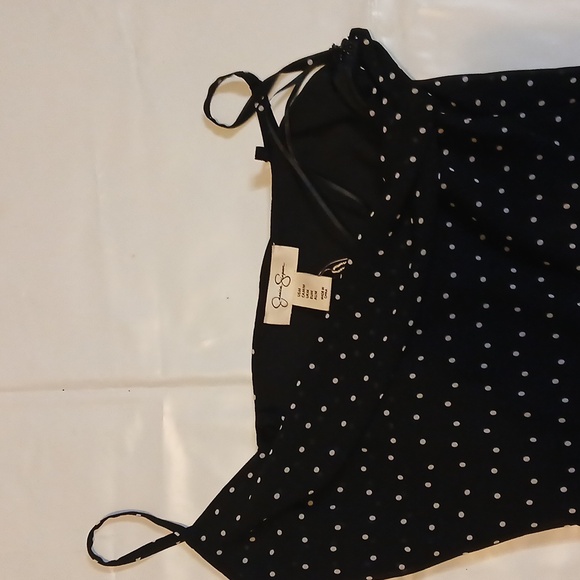 WITCHCRAFT! A size M body con ragged hem dress by JS, black w/white polka dots. - Picture 11 of 14